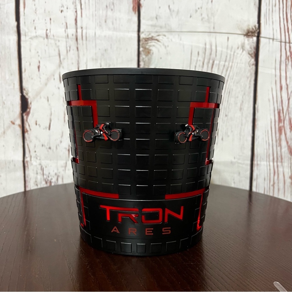 Tron Ares Souvenir Black and Red Light Up Pop Corn Bucket NWT